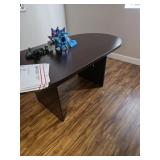 BLACK & WOOD-LOOK DESK - 3'x6'