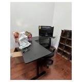 BLACK L-SHAPE ADJUSTABLE HEIGHT ELECTRIC DESK - 6'