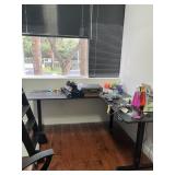BLACK L-SHAPE ADJUSTABLE HEIGHT ELECTRIC DESK - 6'