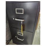 BLACK FILE CABINET WITH 2 DRAWERS