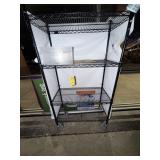 BLACK WIRE ROLLING UNIT WITH 4 SHELVES