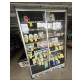 DISPLAY CASE WITH LOCKING SLIDING GLASS DOORS