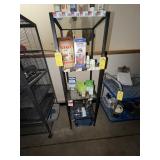 BLACK METAL STAND WITH 4 GLASS SHELVES