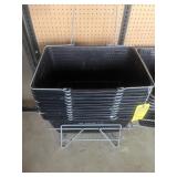 BLACK SHOPPING BASKETS WITH 2 STANDS