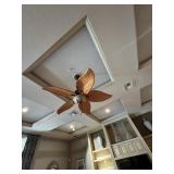 WOOD LEAF PADDLE CEILING FAN WITH LIGHT