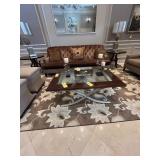 WOOD / SILVER / GLASS COFFEE TABLE - 33