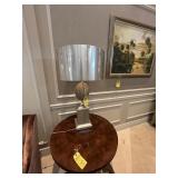 WOOD / SILVER LAMPS WITH SILVER SHADES