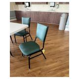 GREEN VINYL STACKABLE CHAIRS
