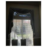 BLUE WITH BROWN STITCHING VALANCES
