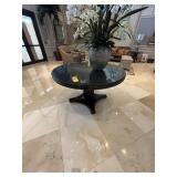 WOOD TABLE WITH GLASS TOP - 50