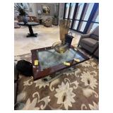 WOOD / SILVER / GLASS COFFEE TABLE - 33