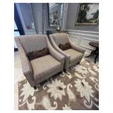 TAN FABRIC CLUB CHAIRS