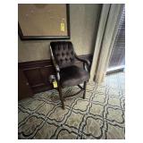 BROWN BAR HEIGHT ARM CHAIRS WITH DRINK & POOL STIC