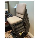 TAN FABRIC STACKABLE CHAIRS