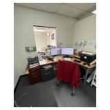 LOT CORNER DESK WITH 3 DRAWER FILE CABINET & CHAIR