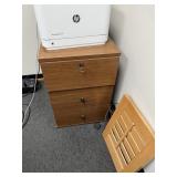 ASSORTED PIECES - 1- DESK / 1- CABINET WITH 3 DRAW