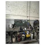STEEL WORK TABLE WITH VISE & CONTENTS - ASSORTED F