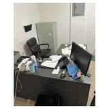LOT ASSORTED OFFICE PIECES - DESK, DELL COMPUTER,