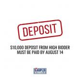 $10,000 DEPOSIT FROM HIGH BIDDER BY AUGUST 14