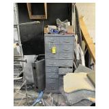 METAL CABINET WITH 16 DRAWERS & CONTENTS - NUTS, B