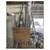 LOT ASSORTED METAL IN WOOD BOX - ALL ROD, ALUMINUM