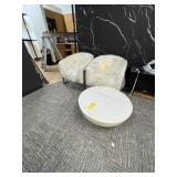 ROUND WHITE TABLE WITH MARBLE TOP