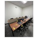 8-PERSON WORKSTATION TABLE WITH POWER RAIL & DIVID