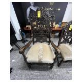 CARVED WOOD THRONE-TYPE KING CHAIR