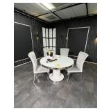 ROUND SILVER & WHITE TABLE (4