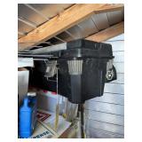 STANLEY TOOLBOX WITH CONTENTS - SAW, HINGES, SOCKE