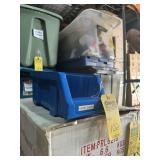 BLUE PLASTIC STORAGE BINS