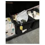 ASSORTED DECOR - CHRISTMAS, CERAMIC BASKET, RIBBON