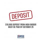 $10,000 DEPOSIT FROM HIGH BIDDER MUST BE PAID BY T