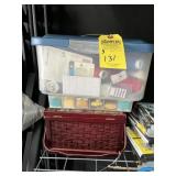 ASSORTED SEWING BASKETS WITH CONTENTS - THREAD, TH