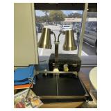 BRUSHED FINISH DOUBLE LAMP COMPLETE CARVING STATIO