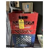 MILK CRATES OF ASSORTED 2-PIN LIGHT BULBS, 4-PIN L