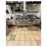 STAINLESS STEEL 3-COMPARTMENT WASH SINK WITH SINKR