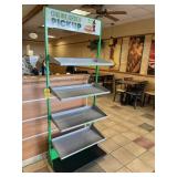 METAL SHELVING UNIT ON WHEELS