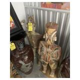 ANTHROMORPHIC TRIBAL FIGURE STATUES (1 HAS BROKEN