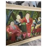 GOLD FRAME ARTWORK - FERNANDO BOTERO REPRODUCTION