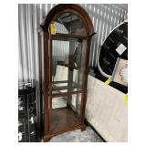 WOOD & GLASS DISPLAY CABINET WITH LIGHTS & MIRRORE