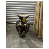 LARGE VASE WITH GOLD LETTERS & NUMBERS - SIGNED -