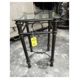GLASS & METAL END TABLE