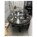 ASIAN STYLE BLACK LACQUER DINING TABLE WITH MOTHER
