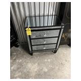 MIRRORED NIGHT STAND WITH 3 DRAWERS - 23.5