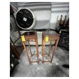 ORIENTAL MOTIF TABLES - 2- PEDESTAL / 1- HALF MOON
