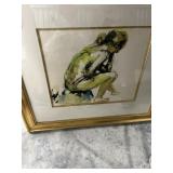 FRAMED WATERCOLOR - ESTATE SIGNED STAMP - LOUIS FI