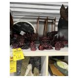 CHINESE FOO DOGS, DRAGONS & BOAT SCULPTURES