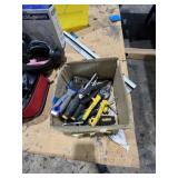 LOT ASSORTED TOOLS - SCRAPER, SCREWDRIVERS, PLIERS