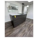 GRAY RECEPTION DESK - APPROXIMATELY 72''x36''